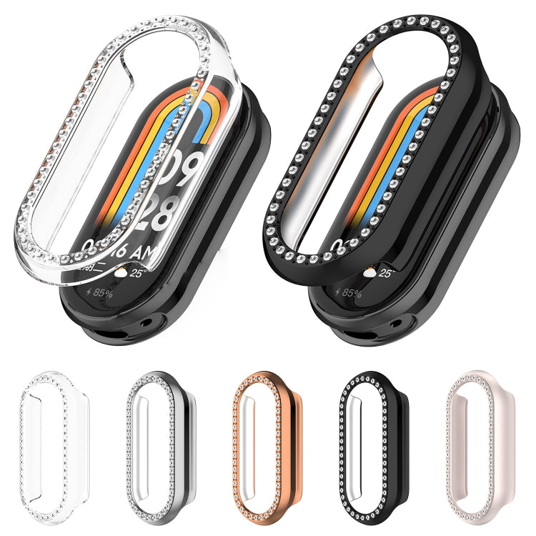 For Xiaomi Mi Band 8 Diamond Half Pack Hollow PC Watch Protective Case(Starlight) - Watch Cases by PMC TechLife | Online Shopping South Africa | PMC TechLife