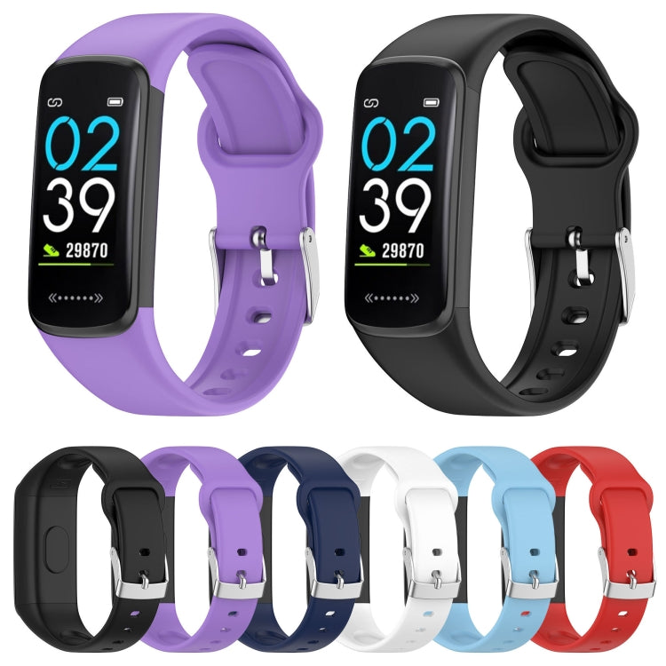 For Mambo Band 6S Solid Color Silver Buckle Silicone Watch Band(Light Blue) - Watch Bands by PMC TechLife | Online Shopping South Africa | PMC TechLife