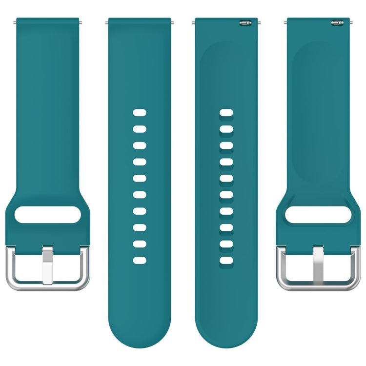 For CMF Watch Pro D395 22mm Solid Color Silver Buckle Silicone Watch Band, Size:L(Green) - Watch Bands by PMC Jewellery | Online Shopping South Africa | PMC Jewellery