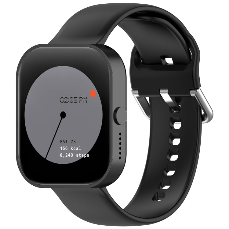 For CMF Watch Pro D395 / Watch Pro 2 22mm Solid Color Silver Buckle Silicone Watch Band, Size:L(Black) - Watch Bands by PMC TechLife | Online Shopping South Africa | PMC TechLife | Buy Now Pay Later Mobicred