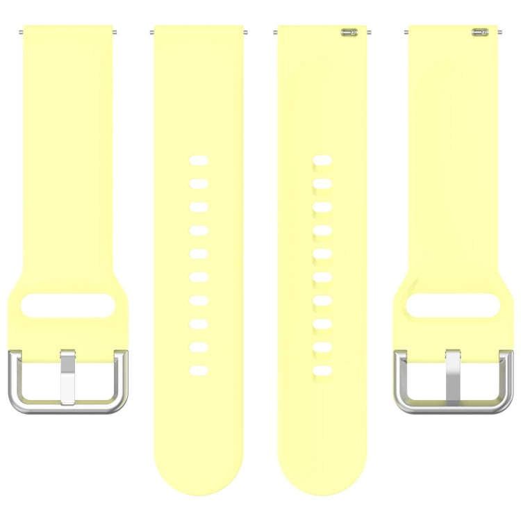 For CMF Watch Pro D395 22mm Solid Color Silver Buckle Silicone Watch Band, Size:L(Yellow) - Watch Bands by PMC TechLife | Online Shopping South Africa | PMC TechLife