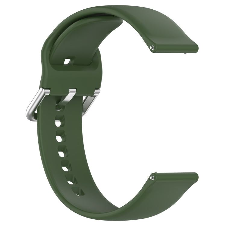 For CMF Watch Pro D395 22mm Solid Color Silver Buckle Silicone Watch Band, Size:L(Army Green) - Watch Bands by PMC TechLife | Online Shopping South Africa | PMC TechLife