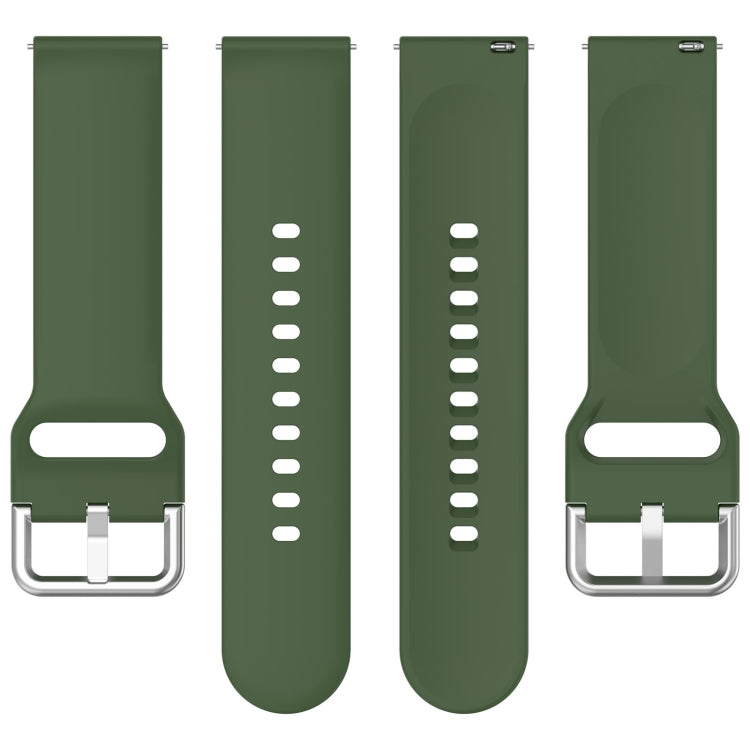 For CMF Watch Pro D395 22mm Solid Color Silver Buckle Silicone Watch Band, Size:L(Army Green) - Watch Bands by PMC TechLife | Online Shopping South Africa | PMC TechLife
