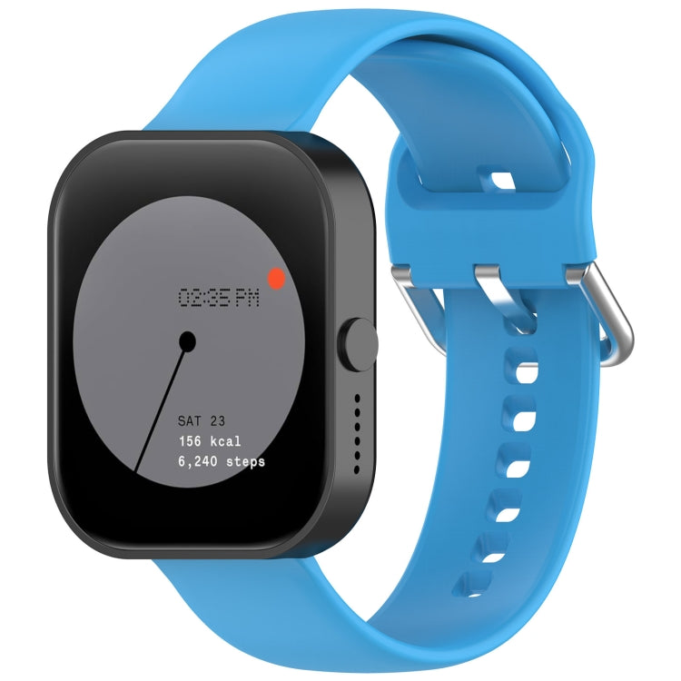For CMF Watch Pro D395 22mm Solid Color Silver Buckle Silicone Watch Band, Size:S(Sky Blue) - Watch Bands by PMC TechLife | Online Shopping South Africa | PMC TechLife