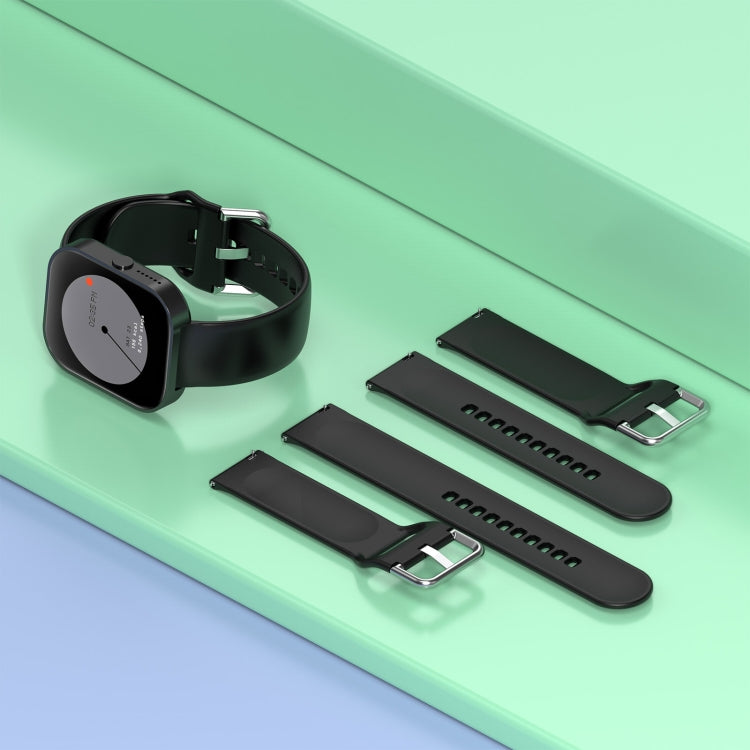 For CMF Watch Pro D395 22mm Solid Color Silver Buckle Silicone Watch Band, Size:L(Grey) - Watch Bands by PMC TechLife | Online Shopping South Africa | PMC TechLife