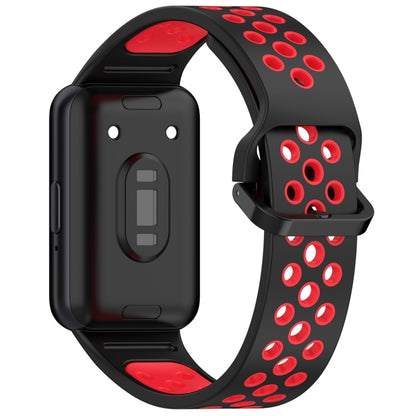 For Samsung Galaxy Fit 3 Two Color Breathable Silicone Watch Band(Black Red) - Watch Bands by PMC Jewellery | Online Shopping South Africa | PMC Jewellery