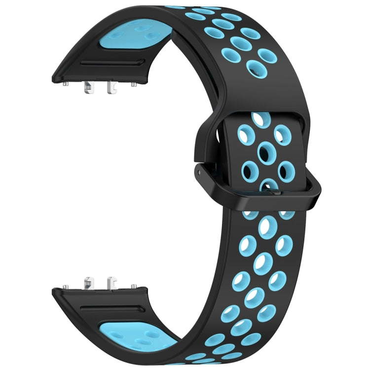 For Samsung Galaxy Fit 3 Two Color Breathable Silicone Watch Band(Black Blue) - Watch Bands by PMC TechLife | Online Shopping South Africa | PMC TechLife