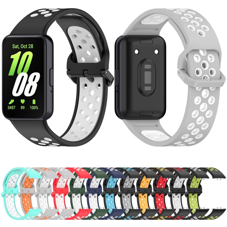 For Samsung Galaxy Fit 3 Two Color Breathable Silicone Watch Band(Red White) - Watch Bands by PMC TechLife | Online Shopping South Africa | PMC TechLife