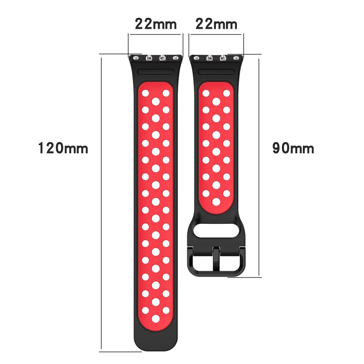 For Samsung Galaxy Fit 3 Two Color Breathable Silicone Watch Band(Red White) - Watch Bands by PMC TechLife | Online Shopping South Africa | PMC TechLife