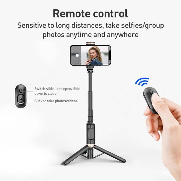 ZGA S02 Bluetooth Remote Control Hidden Tripod Selfie Stick(Black) - free shipping - PMC TechLife - Order now!