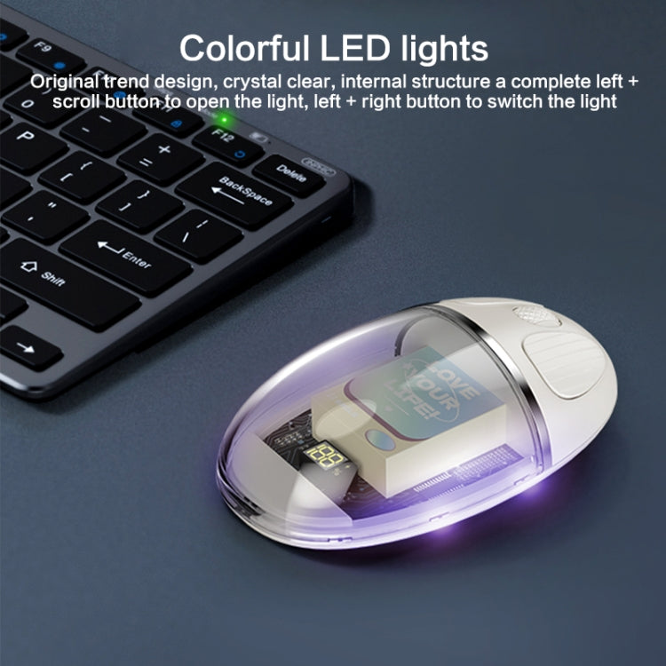 ZGA Colorful Transparent Dual Mode Wireless 2.4G + Bluetooth 5.0 Mouse(Creamy White) - free shipping - PMC Jewellery - Order now!