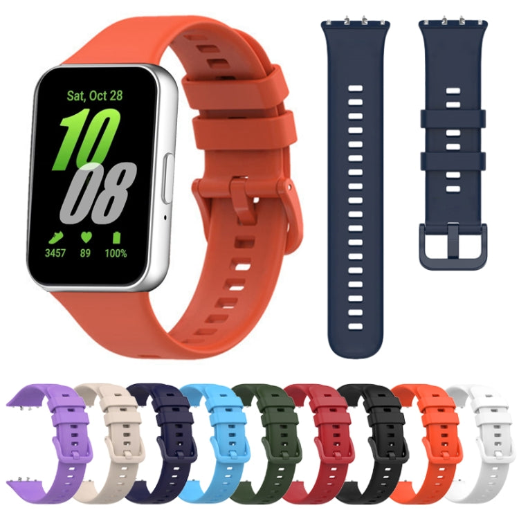 For Samsung Galaxy Fit 3 Solid Color Buckle Silicone Watch Band(Orange) - Watch Bands by PMC TechLife | Online Shopping South Africa | PMC TechLife
