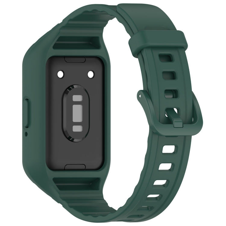 For Samsung Galaxy Fit 3 Solid Color Integrated TPU Watch Band(Dark Green) - Watch Bands by PMC TechLife | Online Shopping South Africa | PMC TechLife