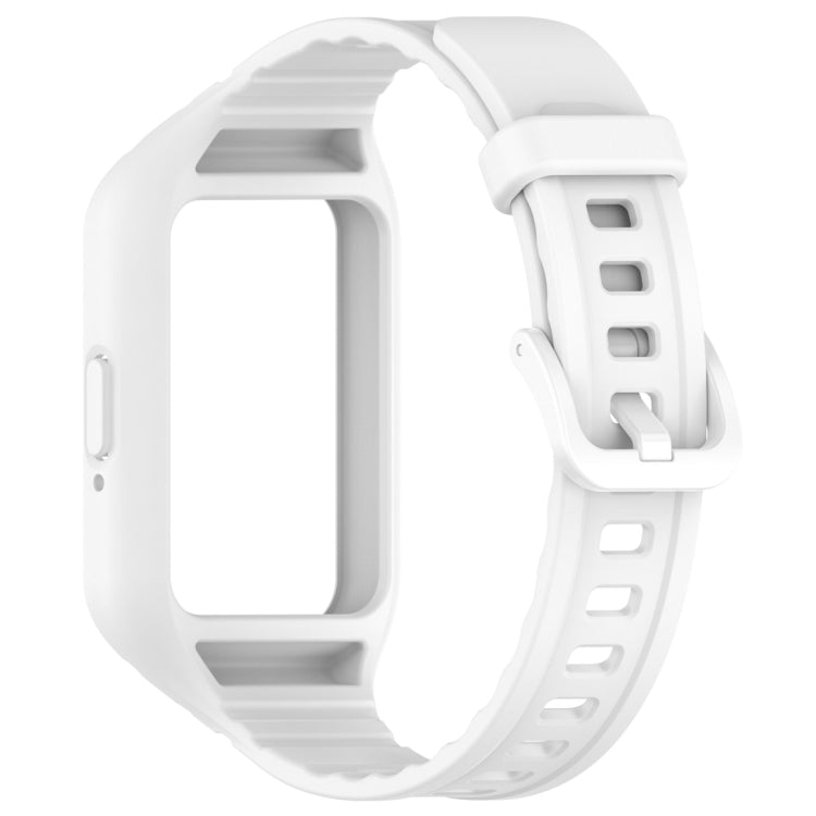 For Samsung Galaxy Fit 3 Solid Color Integrated TPU Watch Band(White) - Watch Bands by PMC Jewellery | Online Shopping South Africa | PMC Jewellery