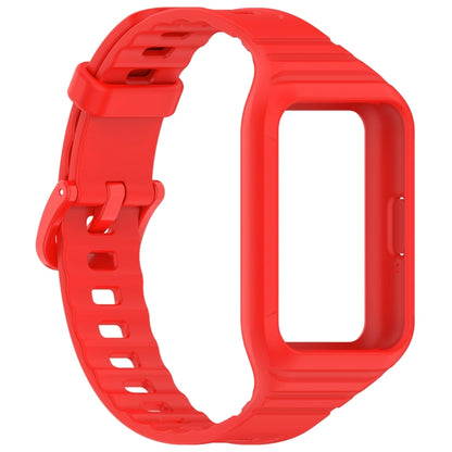 For Samsung Galaxy Fit 3 Solid Color Integrated TPU Watch Band(Red) - Watch Bands by PMC Jewellery | Online Shopping South Africa | PMC Jewellery