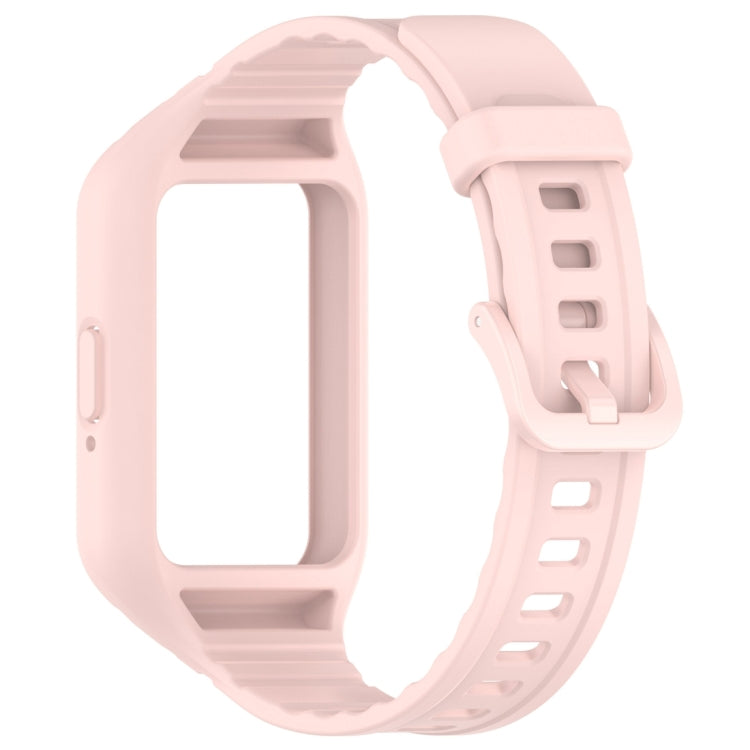 For Samsung Galaxy Fit 3 Solid Color Integrated TPU Watch Band(Light Pink) - Watch Bands by PMC TechLife | Online Shopping South Africa | PMC TechLife