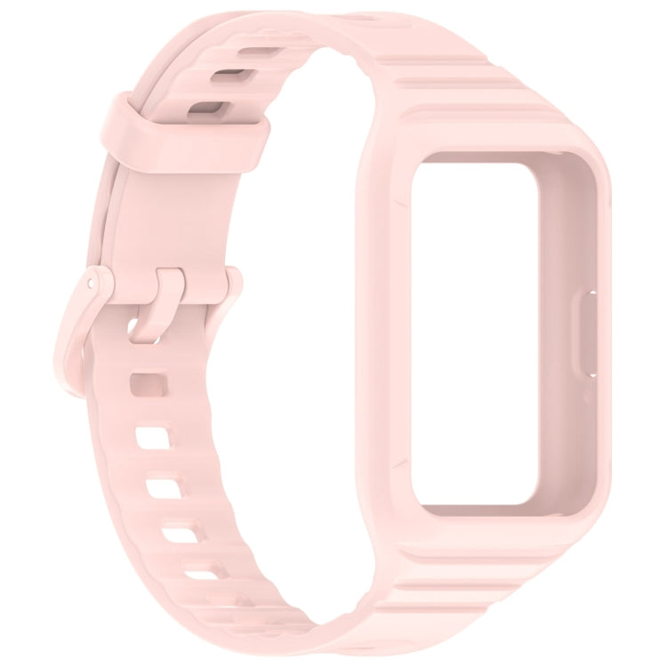 For Samsung Galaxy Fit 3 Solid Color Integrated TPU Watch Band(Light Pink) - Watch Bands by PMC TechLife | Online Shopping South Africa | PMC TechLife