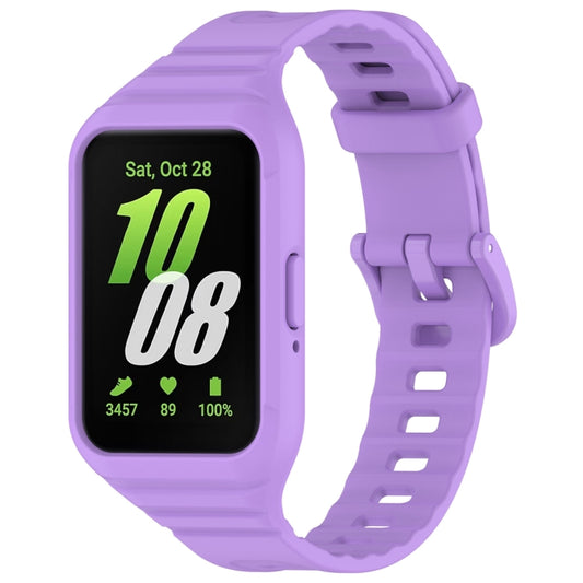 For Samsung Galaxy Fit 3 Solid Color Integrated TPU Watch Band(Purple) - Watch Bands by PMC Jewellery | Online Shopping South Africa | PMC Jewellery