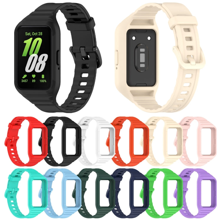 For Samsung Galaxy Fit 3 Solid Color Integrated TPU Watch Band(Black) - Watch Bands by PMC Jewellery | Online Shopping South Africa | PMC Jewellery