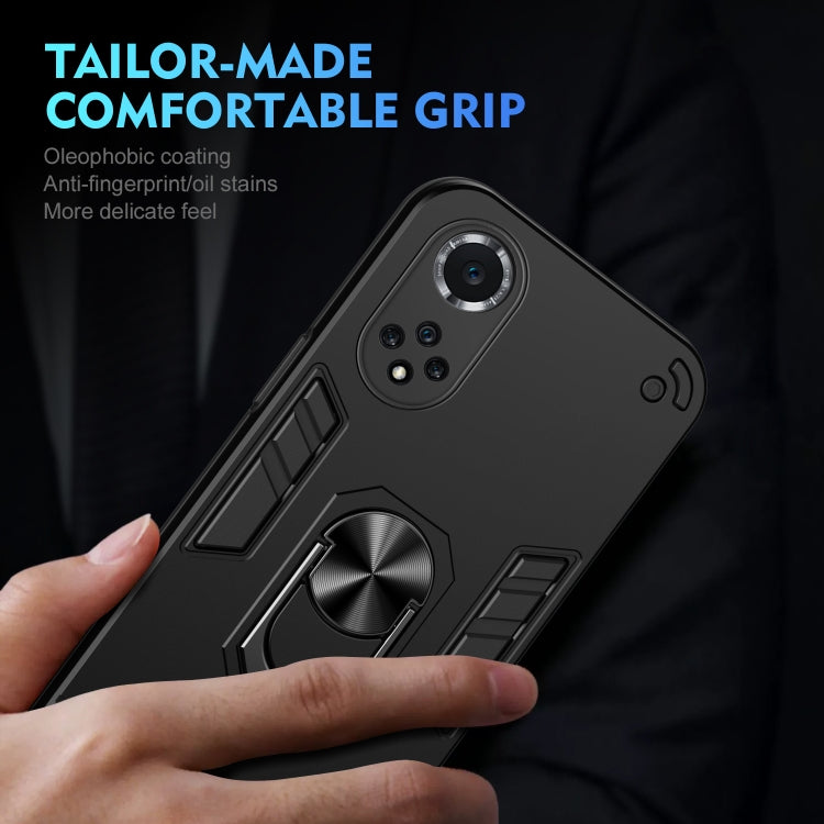For Huawei nova 9 Shockproof Metal Ring Holder Phone Case(Black) - Huawei Cases by PMC TechLife | Online Shopping South Africa | PMC TechLife | Buy Now Pay Later Mobicred