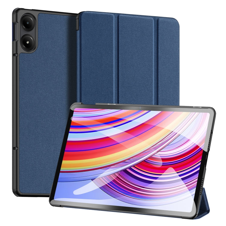 For Xiaomi Redmi Pad Pro 12.1 DUX DUCIS Domo Series Cloth Texture Magnetic Leather Tablet Case(Blue) - More Tablet Cases by DUX DUCIS | Online Shopping South Africa | PMC Jewellery | Buy Now Pay Later Mobicred