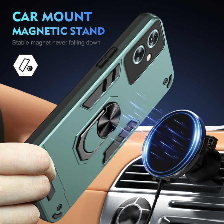 For OPPO A79 5G Shockproof Metal Ring Holder Phone Case(Green) - OPPO Cases by PMC TechLife | Online Shopping South Africa | PMC TechLife