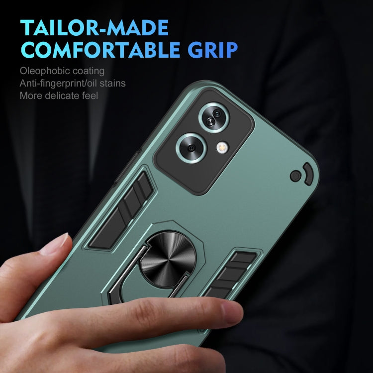 For OPPO A79 5G Shockproof Metal Ring Holder Phone Case(Green) - OPPO Cases by PMC TechLife | Online Shopping South Africa | PMC TechLife