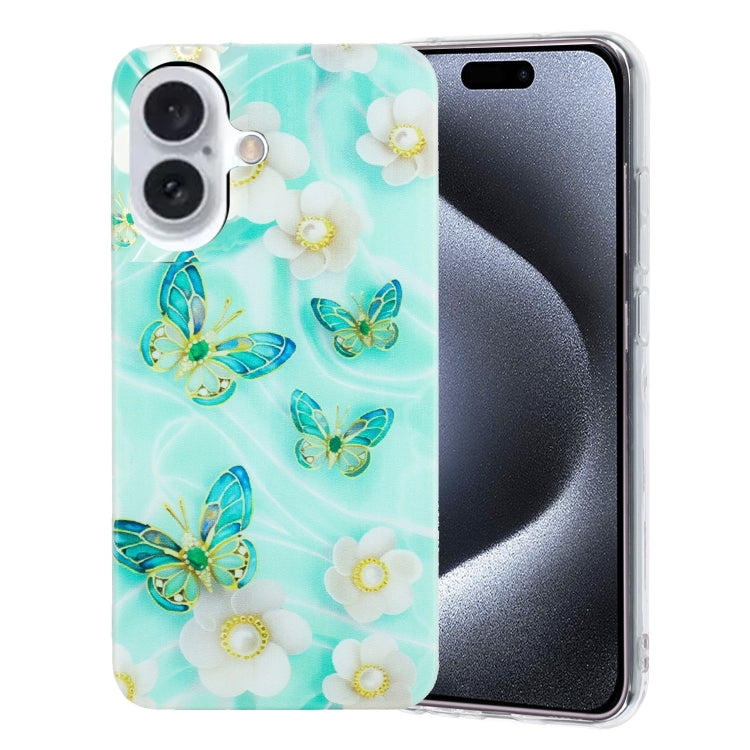 For iPhone 16 Plus Colorful Painting Pattern TPU Phone Case(Butterflies) - free shipping - PMC TechLife - Order now!