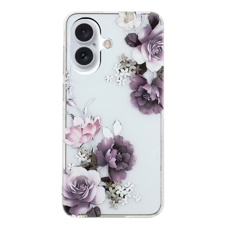 For iPhone 16 Plus Colorful Painting Pattern TPU Phone Case(Peony) - iPhone 16 Plus Cases by PMC TechLife | Online Shopping South Africa | PMC TechLife | Buy Now Pay Later Mobicred