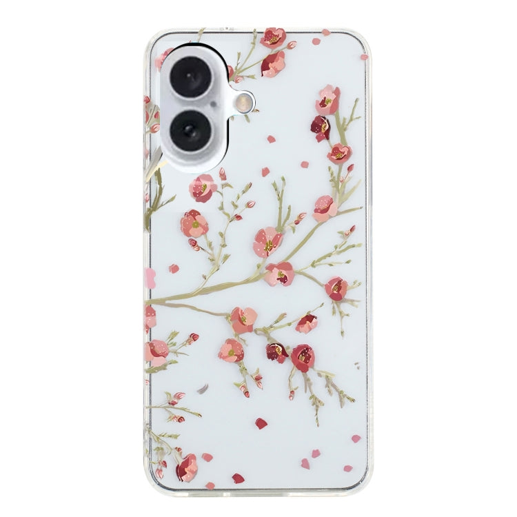 For iPhone 16 Plus Colorful Painting Pattern TPU Phone Case(Red Flowers) - iPhone 16 Plus Cases by PMC TechLife | Online Shopping South Africa | PMC TechLife | Buy Now Pay Later Mobicred