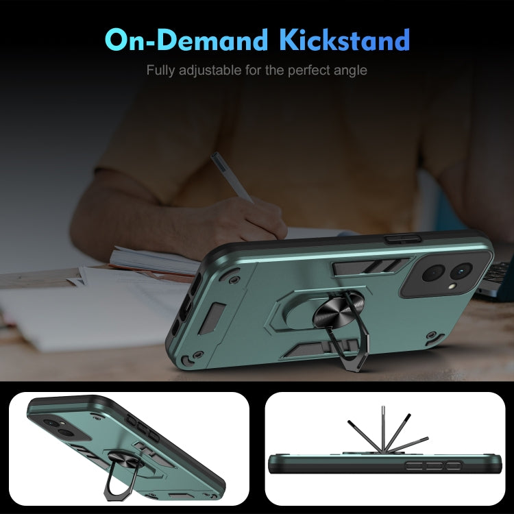 For Motorola Moto G Power 2024 Shockproof Metal Ring Holder Phone Case(Green) - Motorola Cases by PMC Jewellery | Online Shopping South Africa | PMC Jewellery | Buy Now Pay Later Mobicred