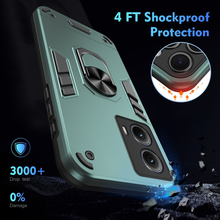 For Motorola Edge 2024 Shockproof Metal Ring Holder Phone Case(Green) - Motorola Cases by PMC Jewellery | Online Shopping South Africa | PMC Jewellery | Buy Now Pay Later Mobicred
