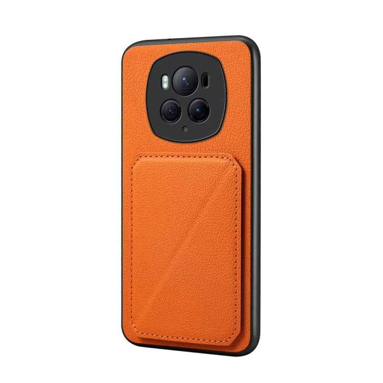 For Honor Magic6 Pro 5G D04 Calf Texture Dual Card Slot Holder Phone Case(Orange) - Honor Cases by PMC Jewellery | Online Shopping South Africa | PMC Jewellery | Buy Now Pay Later Mobicred