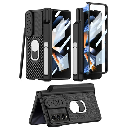 For Samsung Galaxy Z Fold4 GKK Integrated Magnetic Armor Full Coverage Phone Case(Carbon Fibre) - Galaxy Z Fold4 5G Cases by GKK | Online Shopping South Africa | PMC Jewellery | Buy Now Pay Later Mobicred