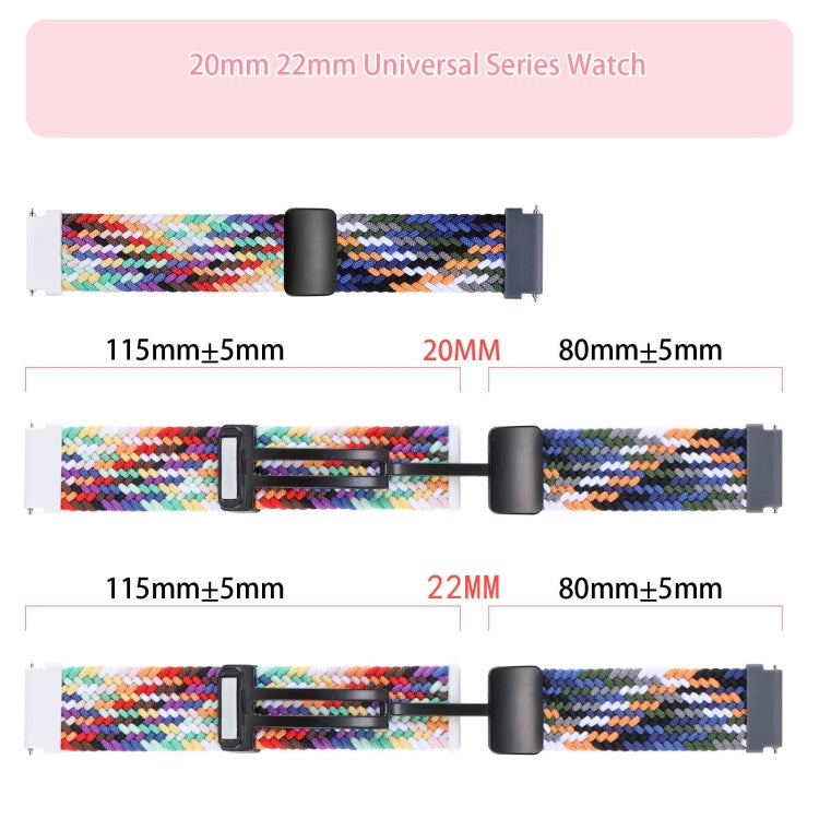 20mm Two-color Magnetic Braided Nylon Watch Band(Starlight Black) - 20mm Bands by PMC TechLife | Online Shopping South Africa | PMC TechLife