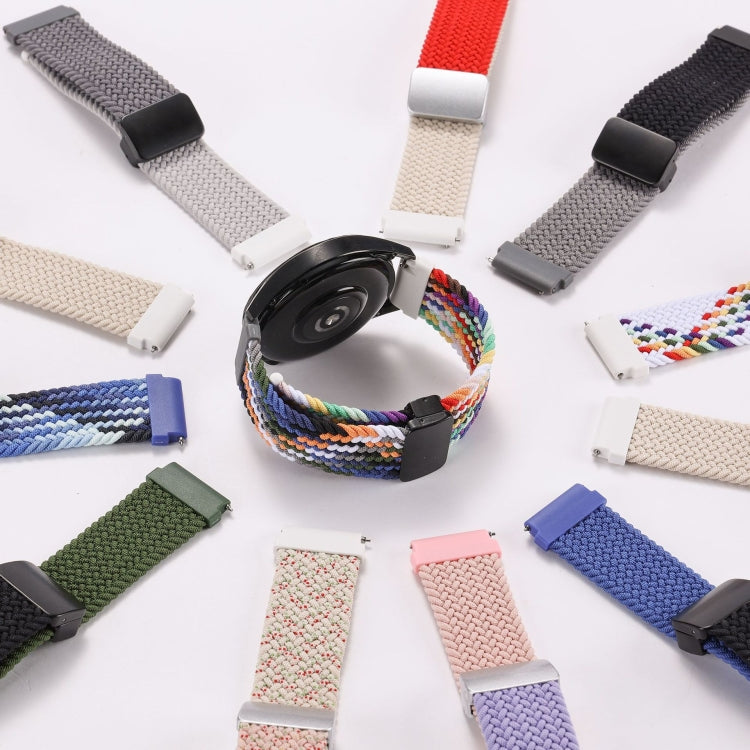 18mm Two-color Magnetic Braided Nylon Watch Band(Blue Black) - 18mm Bands by PMC TechLife | Online Shopping South Africa | PMC TechLife | Buy Now Pay Later Mobicred