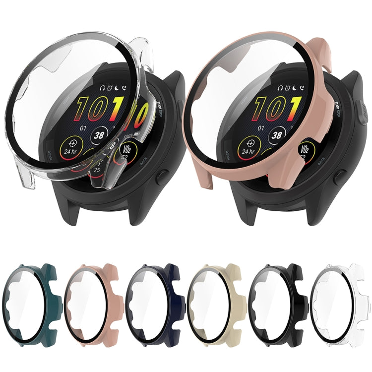 For Garmin Forerunner 165 / 165 Music PC + Tempered Film Integrated Watch Protective Case(Ink Blue) - Watch Cases by PMC TechLife | Online Shopping South Africa | PMC TechLife