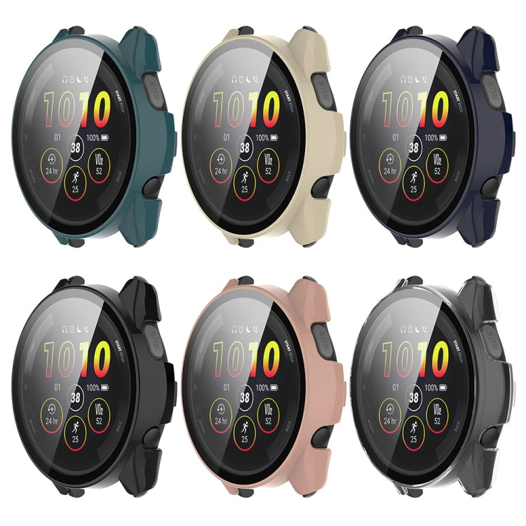 For Garmin Forerunner 165 / 165 Music PC + Tempered Film Integrated Watch Protective Case(Ink Blue) - Watch Cases by PMC TechLife | Online Shopping South Africa | PMC TechLife