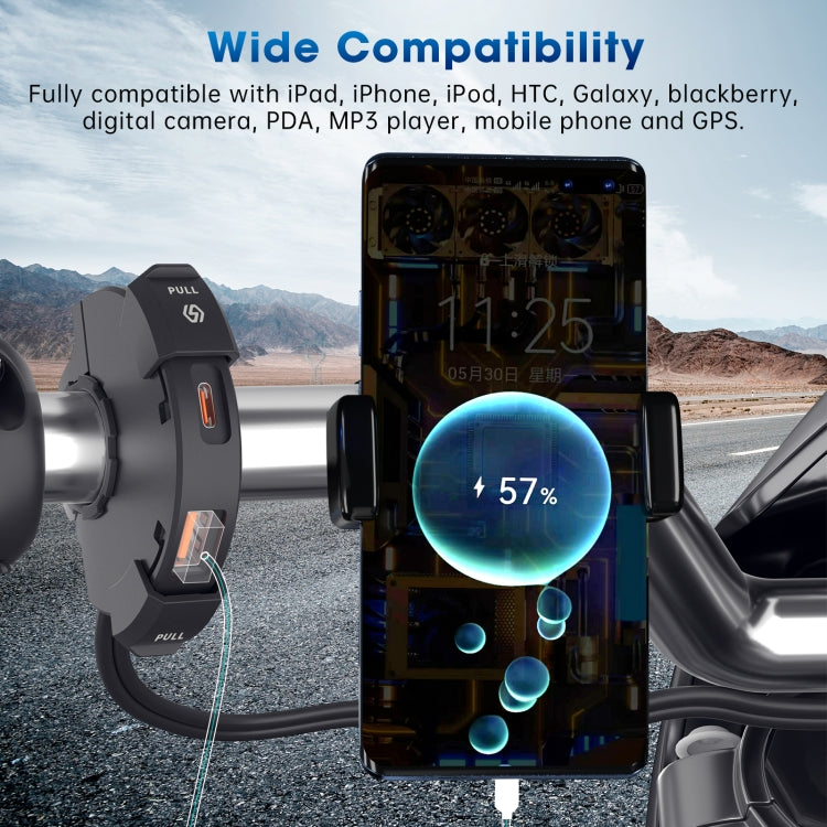 Faucet Type Motorcycle USB Fast + Waterproof Type-C Charging Socket(Black) - Battery Charger by PMC Jewellery | Online Shopping South Africa | PMC Jewellery | Buy Now Pay Later Mobicred