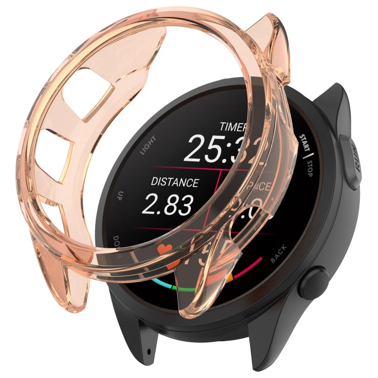 For Garmin Forerunner 165 / 165 Music Half Pack Hollow TPU Watch Protective Case(Transparent Pink) - Watch Cases by PMC TechLife | Online Shopping South Africa | PMC TechLife