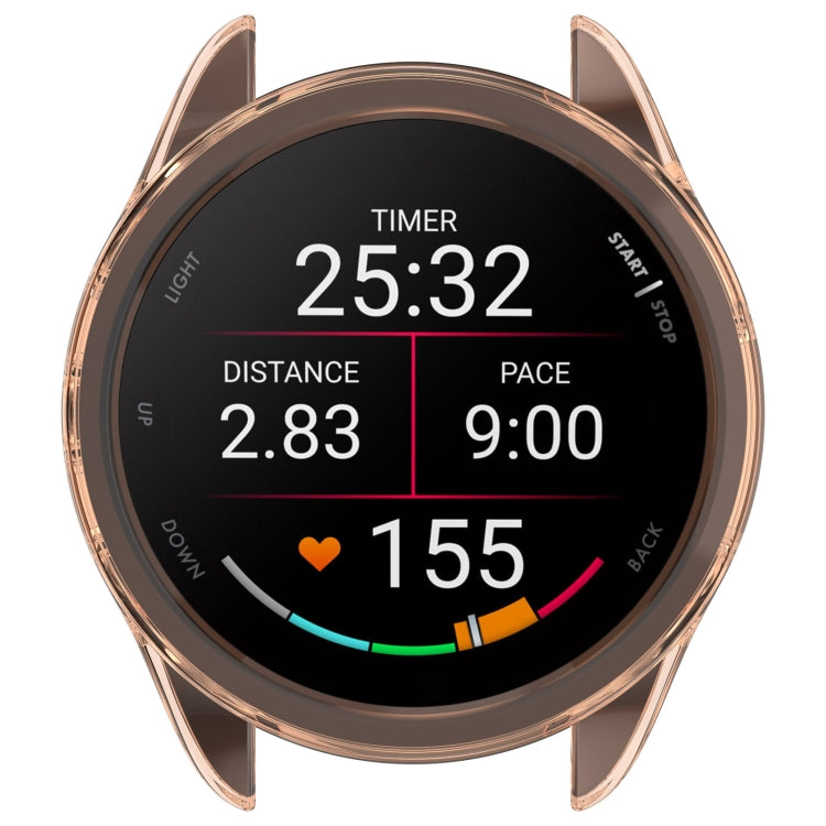 For Garmin Forerunner 165 / 165 Music Half Pack Hollow TPU Watch Protective Case(Transparent Pink) - Watch Cases by PMC TechLife | Online Shopping South Africa | PMC TechLife