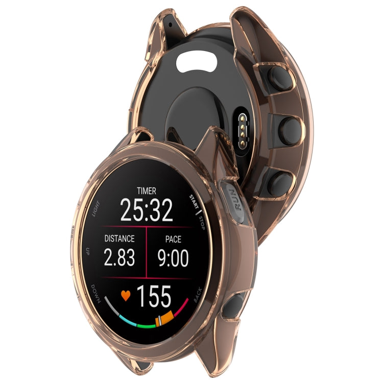 For Garmin Forerunner 165 / 165 Music Half Pack Hollow TPU Watch Protective Case(Transparent Pink) - Watch Cases by PMC TechLife | Online Shopping South Africa | PMC TechLife