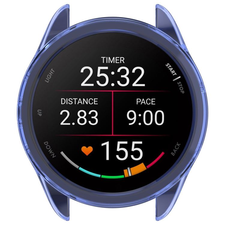 For Garmin Forerunner 165 / 165 Music Half Pack Hollow TPU Watch Protective Case(Transparent Blue) - Watch Cases by PMC TechLife | Online Shopping South Africa | PMC TechLife