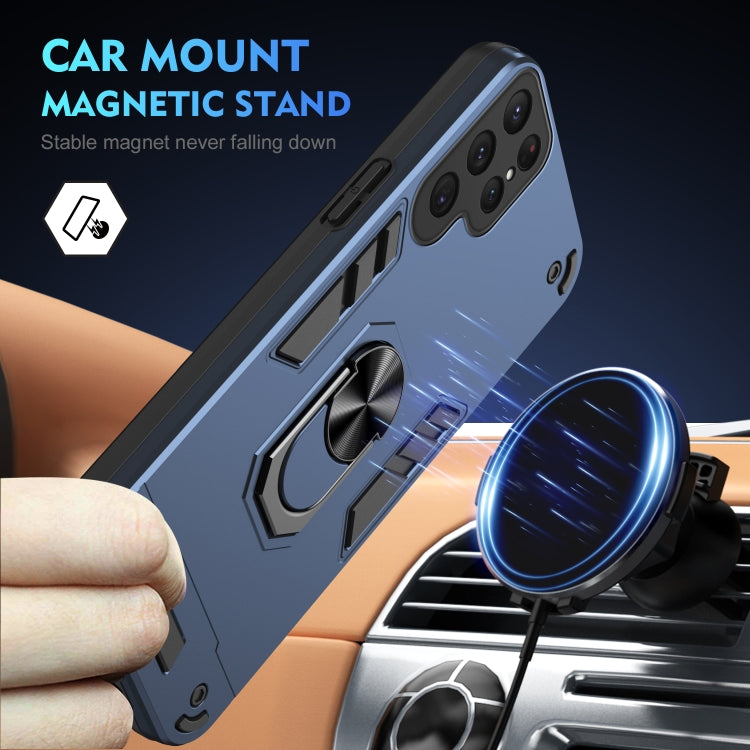 For Samsung Galaxy S23 Ultra 5G Shockproof Metal Ring Holder Phone Case(Blue) - Galaxy S23 Ultra 5G Cases by PMC TechLife | Online Shopping South Africa | PMC TechLife