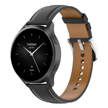 For Xiaomi Watch 2 22mm Genuine Leather Watch Band(Black) - Watch Bands by PMC Jewellery | Online Shopping South Africa | PMC Jewellery