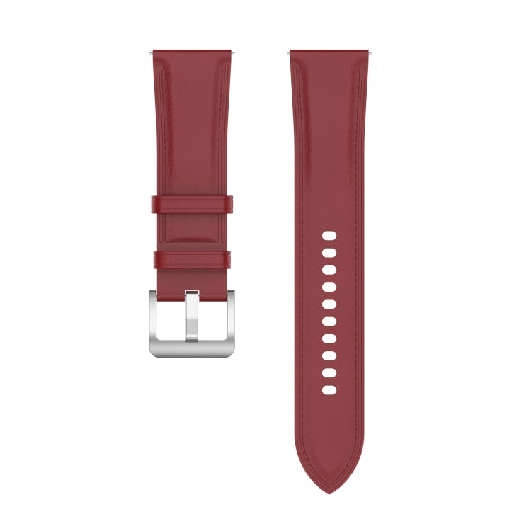 For Xiaomi Watch 2 22mm Genuine Leather Watch Band(Red) - Watch Bands by PMC Jewellery | Online Shopping South Africa | PMC Jewellery