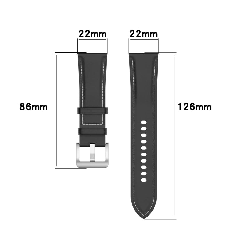 For Xiaomi Watch 2 22mm Genuine Leather Watch Band(Dark Pink) - Watch Bands by PMC TechLife | Online Shopping South Africa | PMC TechLife