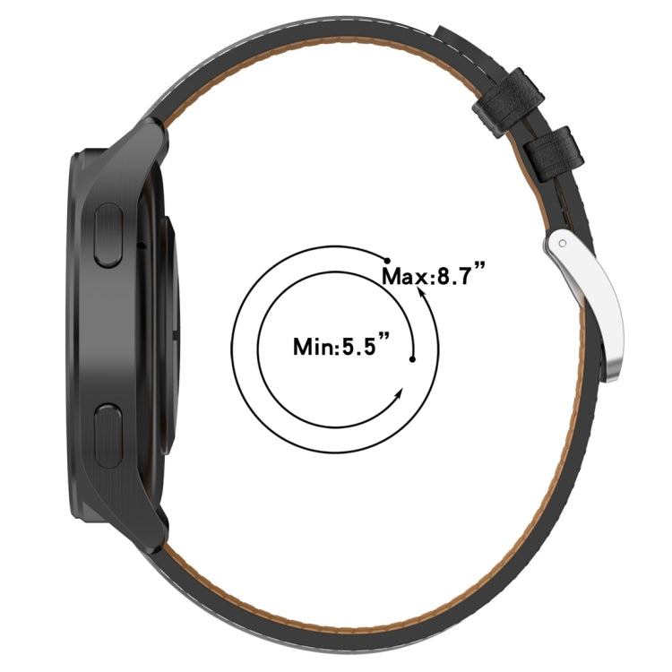 For Xiaomi Watch 2 22mm Genuine Leather Watch Band(Dark Pink) - Watch Bands by PMC TechLife | Online Shopping South Africa | PMC TechLife