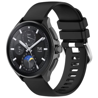 For Xiaomi Watch 2 Liquid Glossy Silver Buckle Silicone Watch Band(Black) - Watch Bands by PMC Jewellery | Online Shopping South Africa | PMC Jewellery