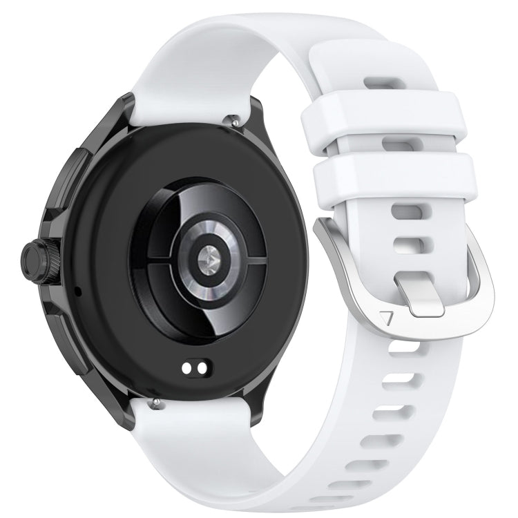 For Xiaomi Watch 2 Liquid Glossy Silver Buckle Silicone Watch Band(White) - Watch Bands by PMC Jewellery | Online Shopping South Africa | PMC Jewellery